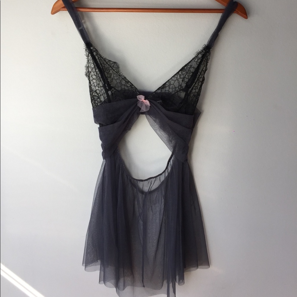 Victoria’s Secret Sheer Black and Gray Lingerie M